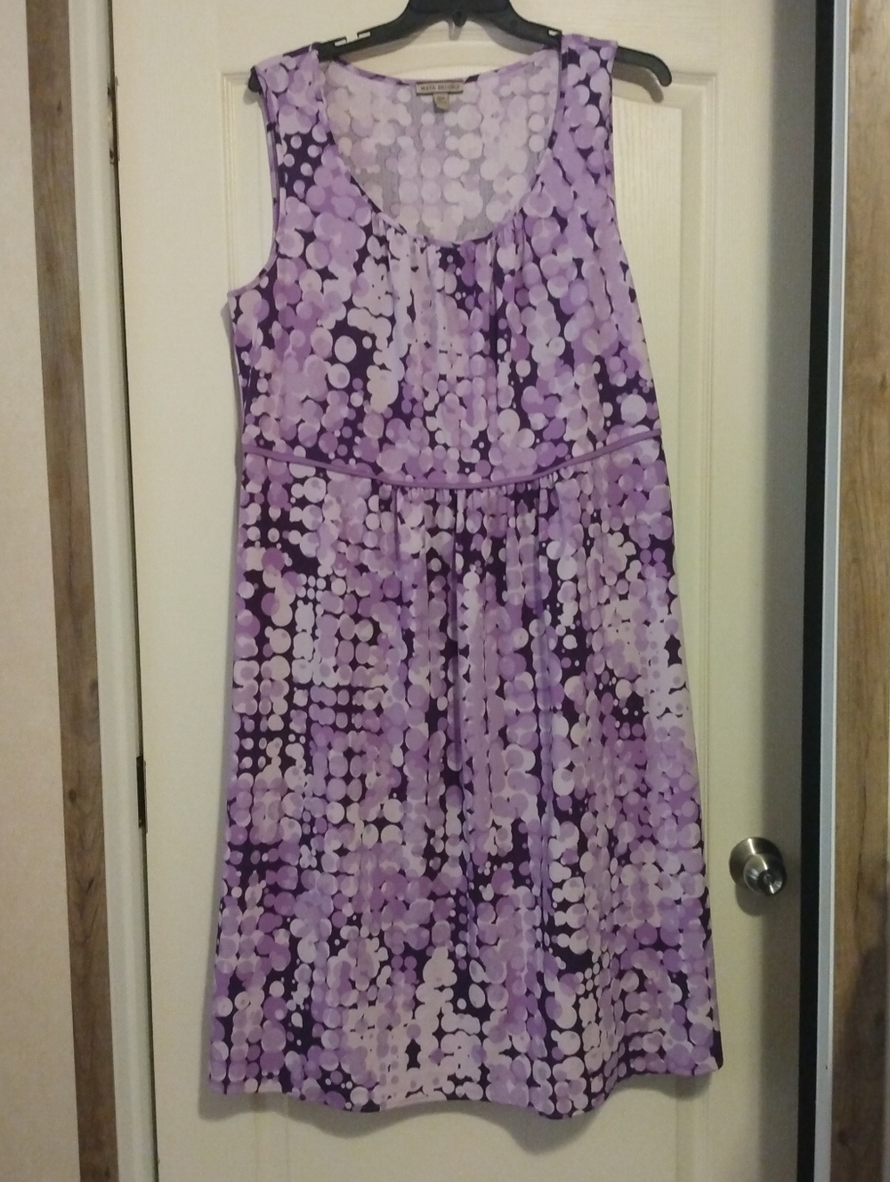 NWOT Maya Brooke $119 Purple Abstract Midi Sleeveless Swing Dress sz 18